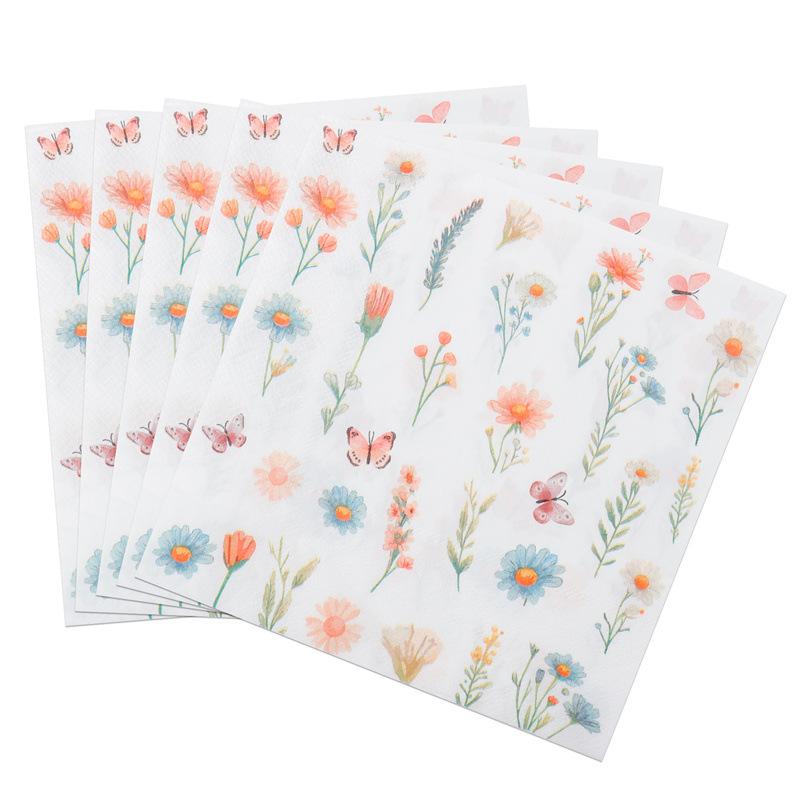 20pcs/Pac 33*33cm 2-Ply Disposable Party Napkin Floral Pattern