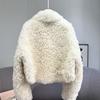 Sheep Roll Lamb Wool Short Coat New Winter Cotton Clothes Thickened Fur Coat Plus Cotton