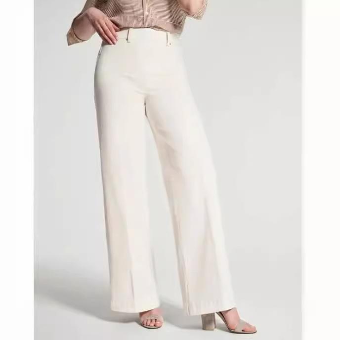 Einfarbige Damen-Freizeit-, Mode-, Locker sitzende, leicht elastische und bequeme Jeans mit geradem Bein und mittlerer Bundhöhe