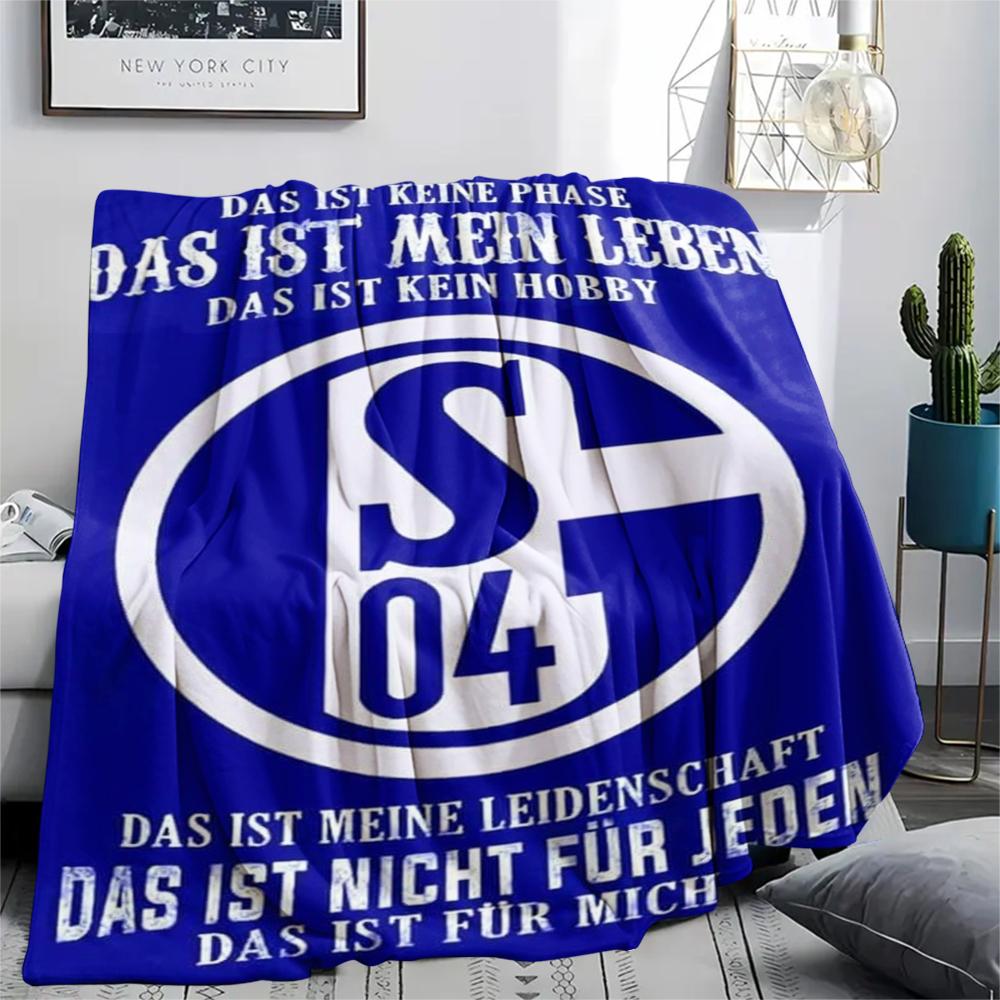 1pc FC Schalke 04 Print Flannel Blanket, High quality Comfortable for All Seasons, Home Decor, Warmth and Comfort, Perfect for Christmas Gifts49