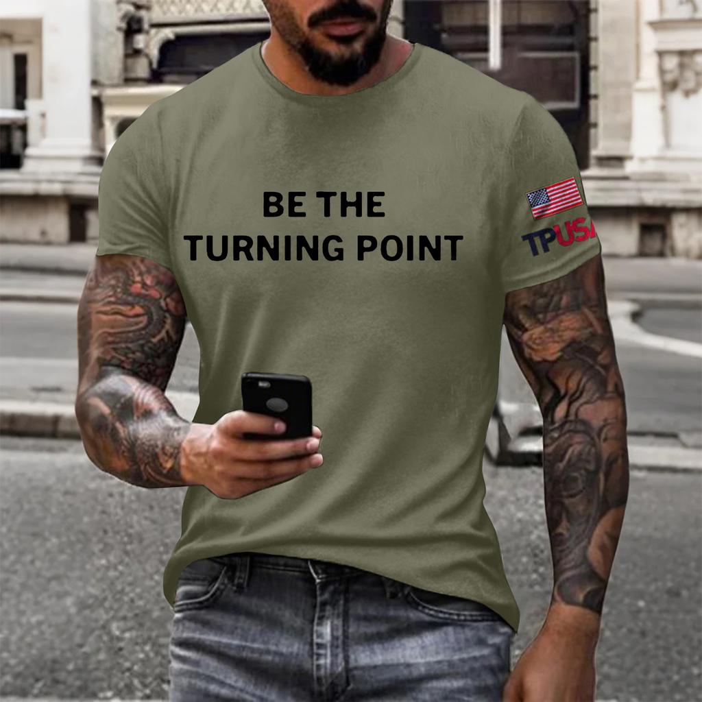 Men's Printed Short Sleeve T-Shirt Men's Loose Casual Short Sleeve Top