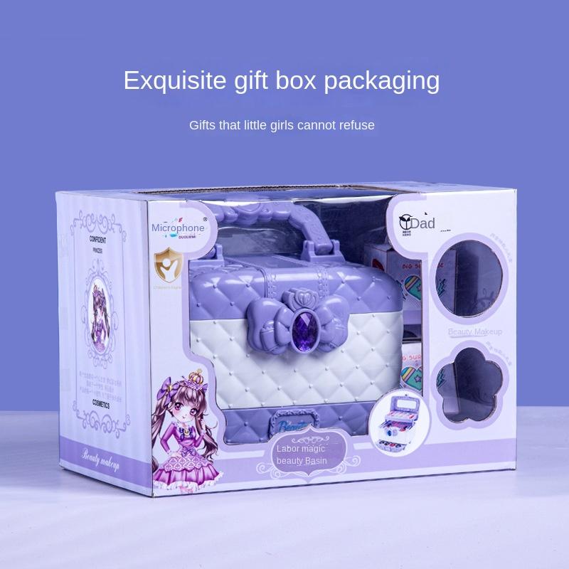 Princess Cosmetic Toy Set Safe Cosmetic Toy For Girl Non-Toxic Beauty Set Washable Fashion Makeup Toy Birthday Gift