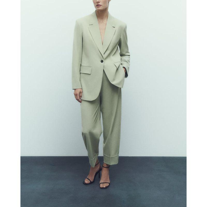 Spring NEW Set Casual Curling Trousers Straight Pants 9929227 Straight Cut Blazers 9929327