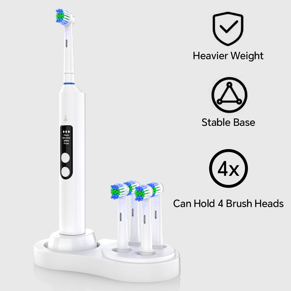 Toothbrush Holder Brush Heads Stand Base & Brush Head Dustproof Covers, Compatible with All Oral B Series Electric Toothbrushes