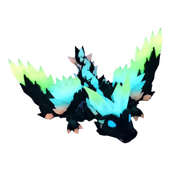 3D Printed Dragon Figurine Glow-in-the-dark Flying Dragon Fidget Toy with Articulated Dragon Decoration Movable Joints Luminous