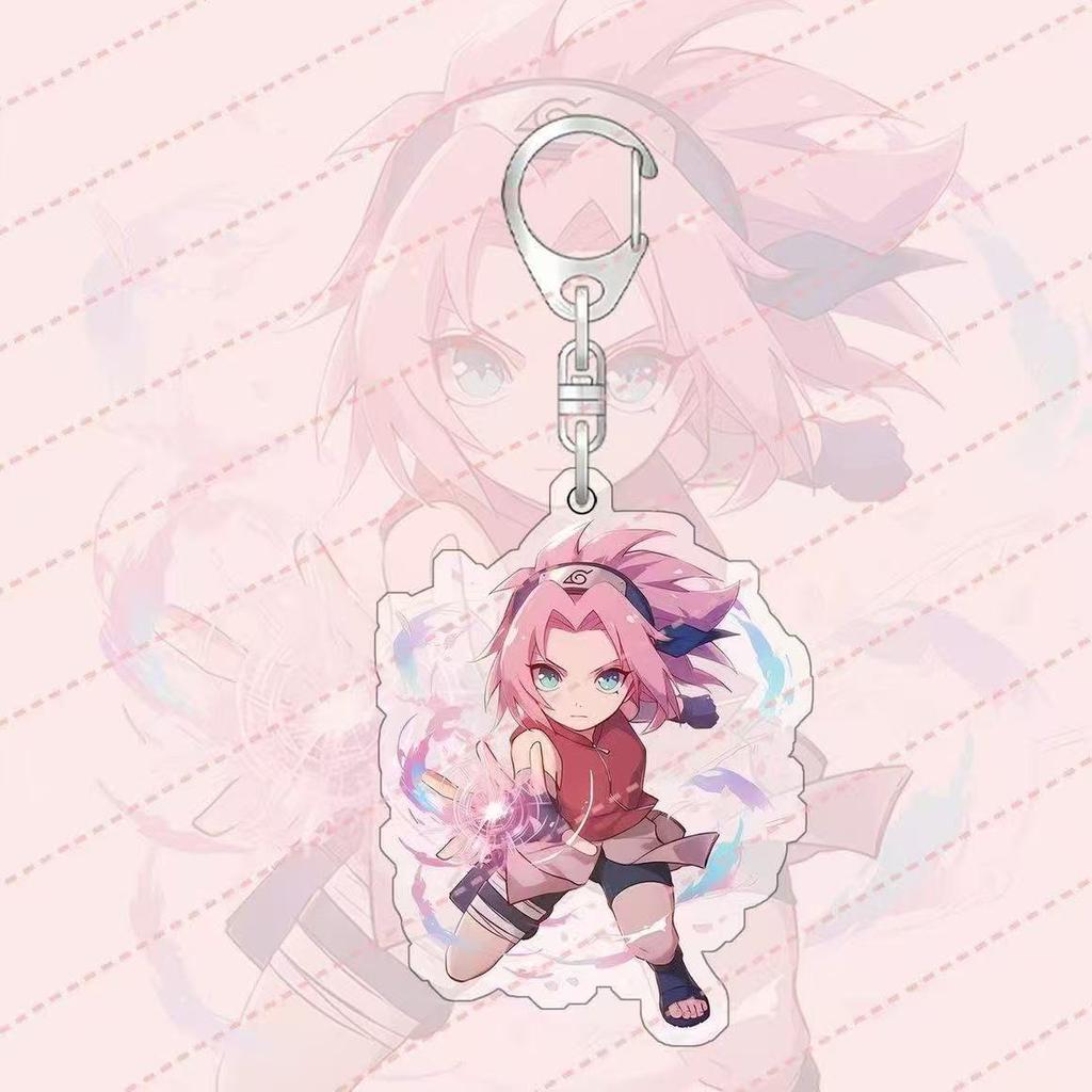 Anime Naruto Acrylic Keychain Accessaries Uzumaki Naruto Cartoon Keyring