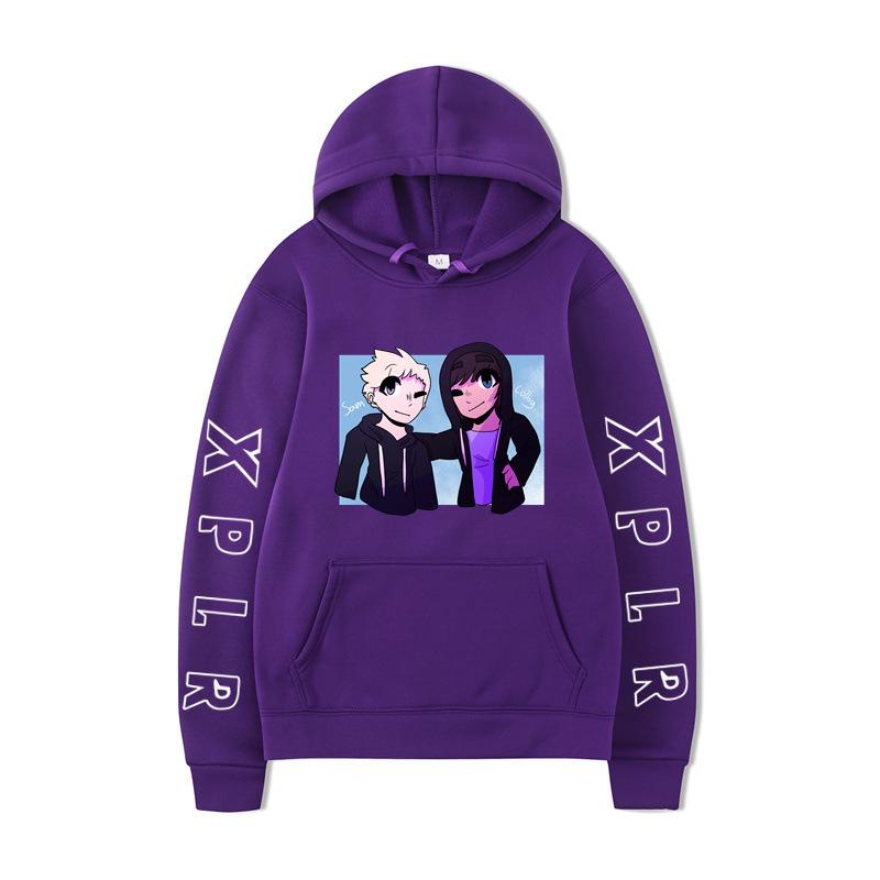 Sam and Colby2D Hoodies Print Sweatshirt Hip Hop Casual Unisex Autumn Winter Fleece Streetwear Tops Sudaderas