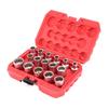 16pcs 12in DR. SAEMETRIC Spline Socket Set Mirror Nickel Finish 12?Corner Universal