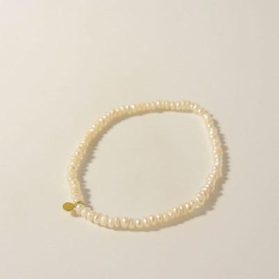 Objet213 Gold Disk & Pearl Bracelet