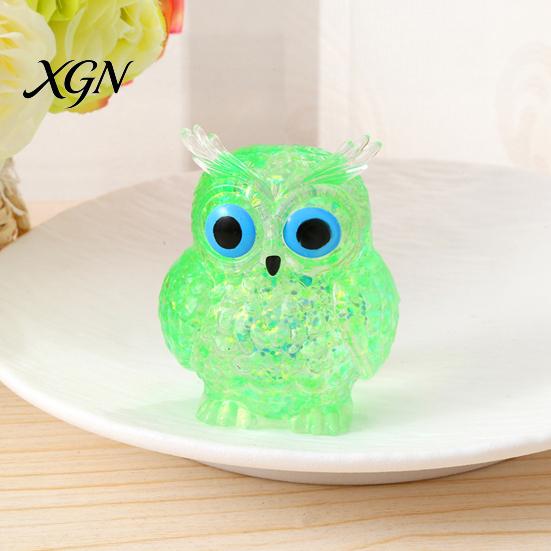 Bird Stress Toy Glitter Owl Sugar Ball Slow Rebound Relief Clear Squeeze Anxiety Relieving Animal Shape Hand Relaxation