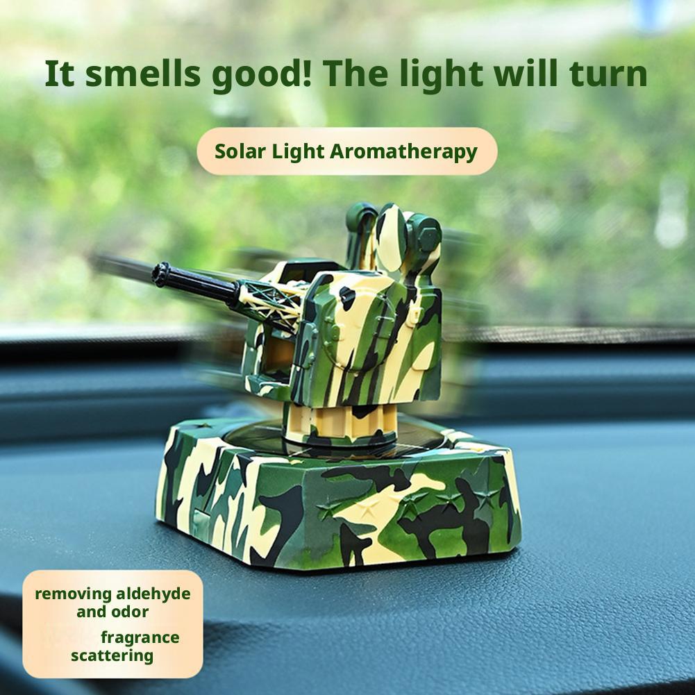 Solar Powered Rotating Car Fragrance Diffuser Dashboard Center Console Air Outlet Air Freshener Long-Lasting Auto Aromatherapy