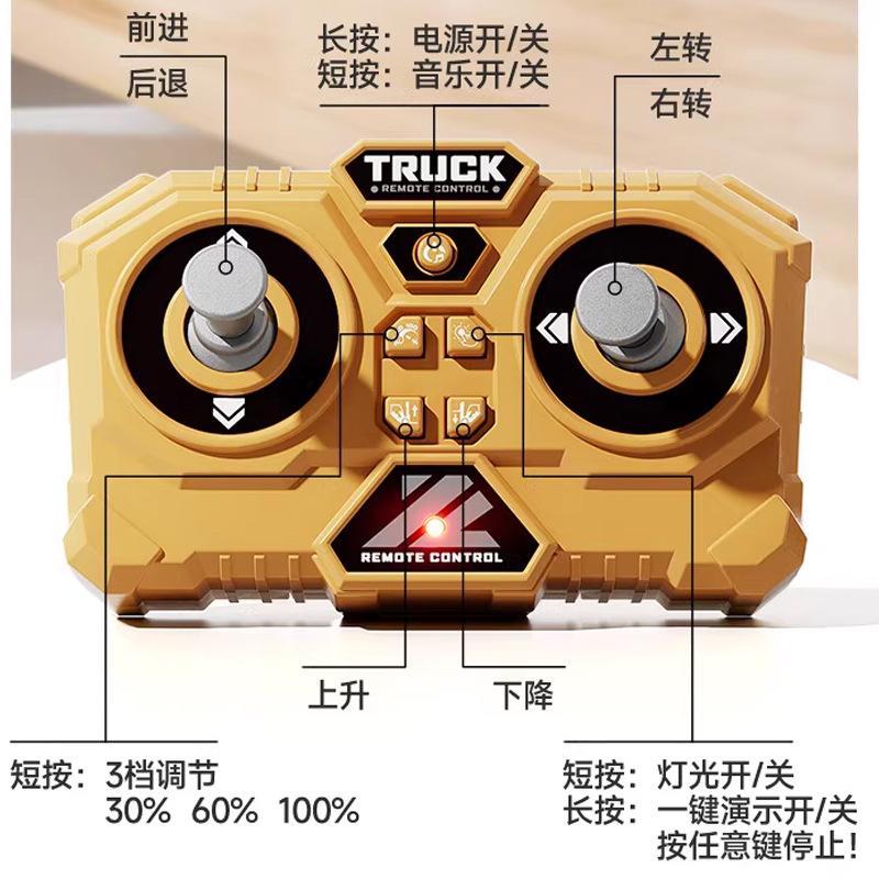 1:64 Mini Alloy Dump Truck Small Remote Control Car Bluetooth Engineering Car Model Forklift Desktop Toy Boy