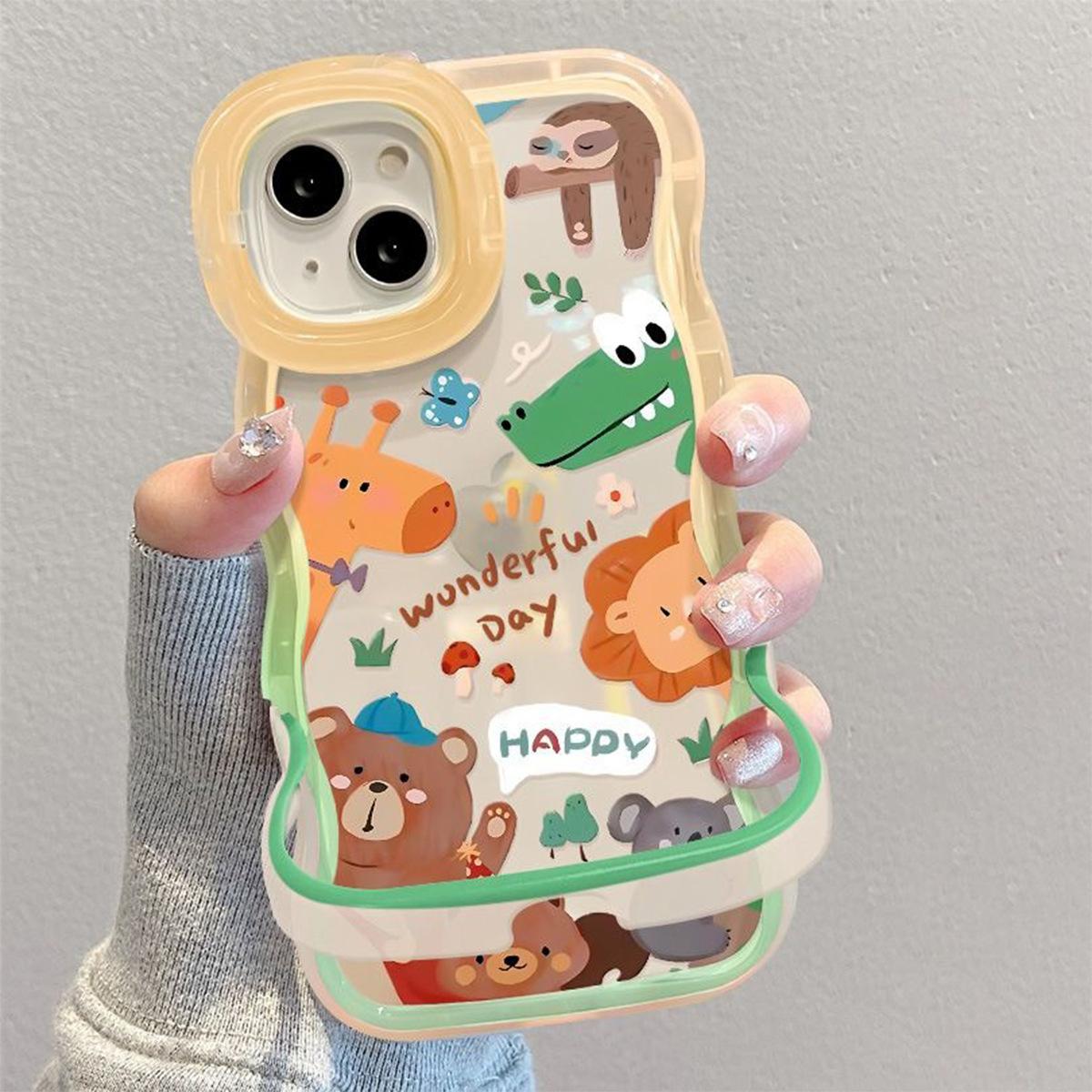 

Цветная невидимая подставка Чехол для мобильного телефона Цепочка через плечо Дофаминовый чехол для мобильного телефона Мультяшный чехол для мобильного телефона с куклой Защитный чехол For iPhone 16PROMAX