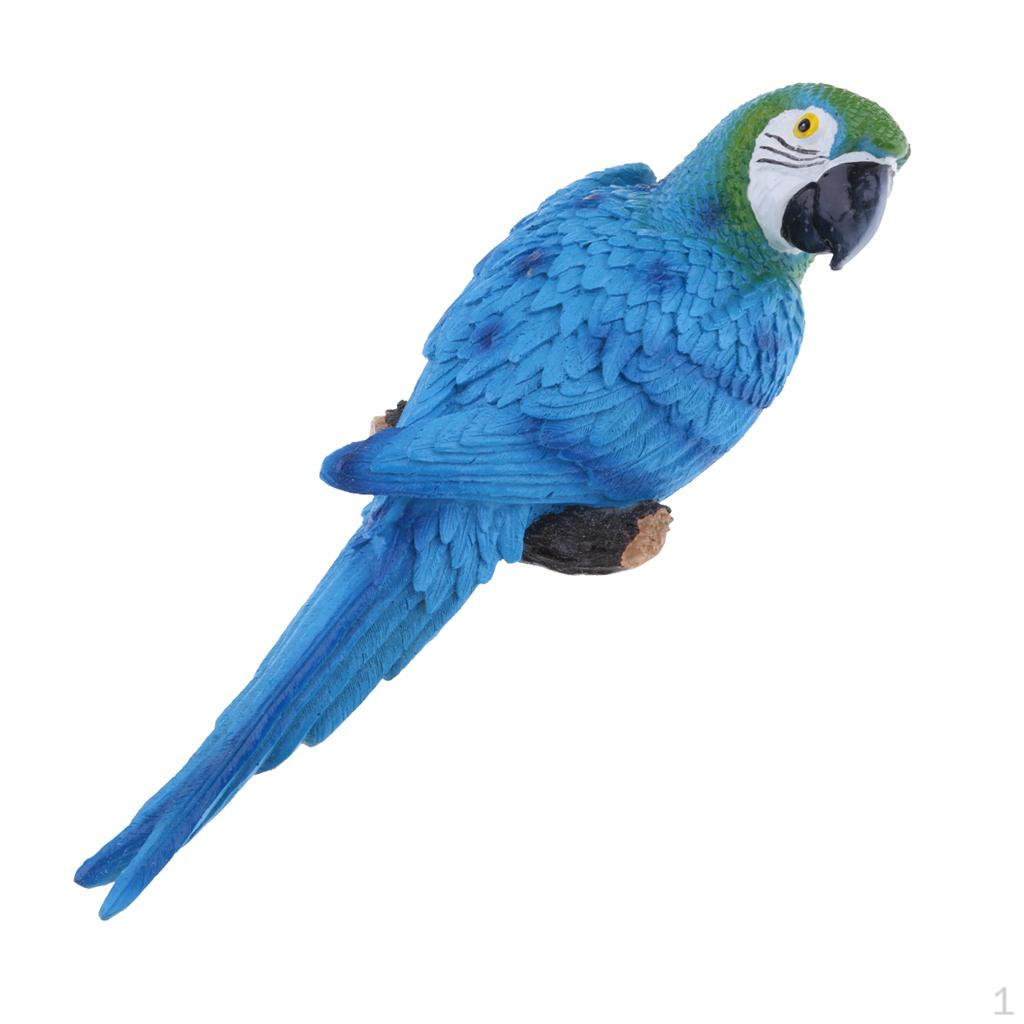 Feathered Birds, Resin Parrot Statues Landscape Animal Ornaments Crafts, Garden & Yard Decoration -