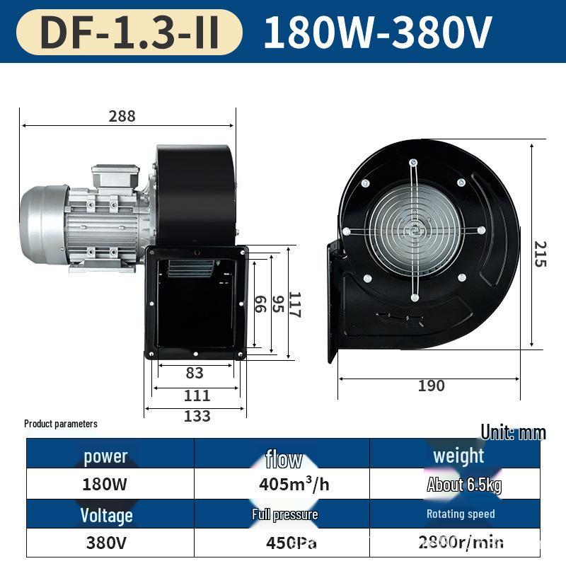 Compact High-Pressure Centrifugal Fan for Kitchen and Laboratory Ventilation