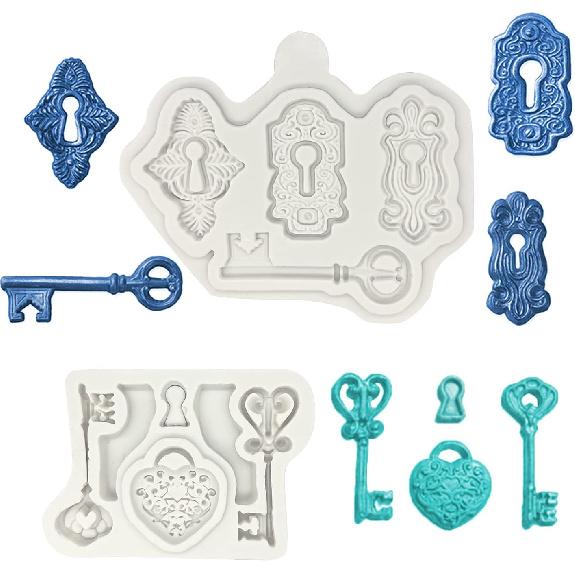 1 шт. Силиконовая форма для бордюра торта в стиле барокко, Гибкая форма для украшения торта, Фондантная форма для свадебных топперов для капкейков, Шоколада, Конфет, Глины, Гипса, Смолы, Дома Key Silicone Mold