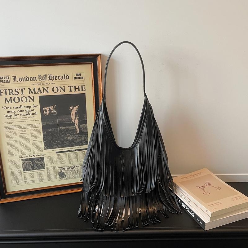 Tote Bag Vintage Tassel Shoulder Bag Women Commuter Large Capacity Bag