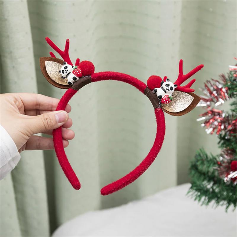 Christmas Hair Hoop Girls Plush Reindeer Antlers Deer Ear Christmas Party Cosplay Headbands Festival Hair Accessories Gifts