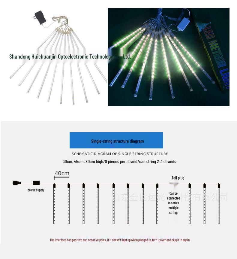 Waterproof LED Meteor Shower Lights: Outdoor Decoration for New Year, Roads, Trees, and Ambiance