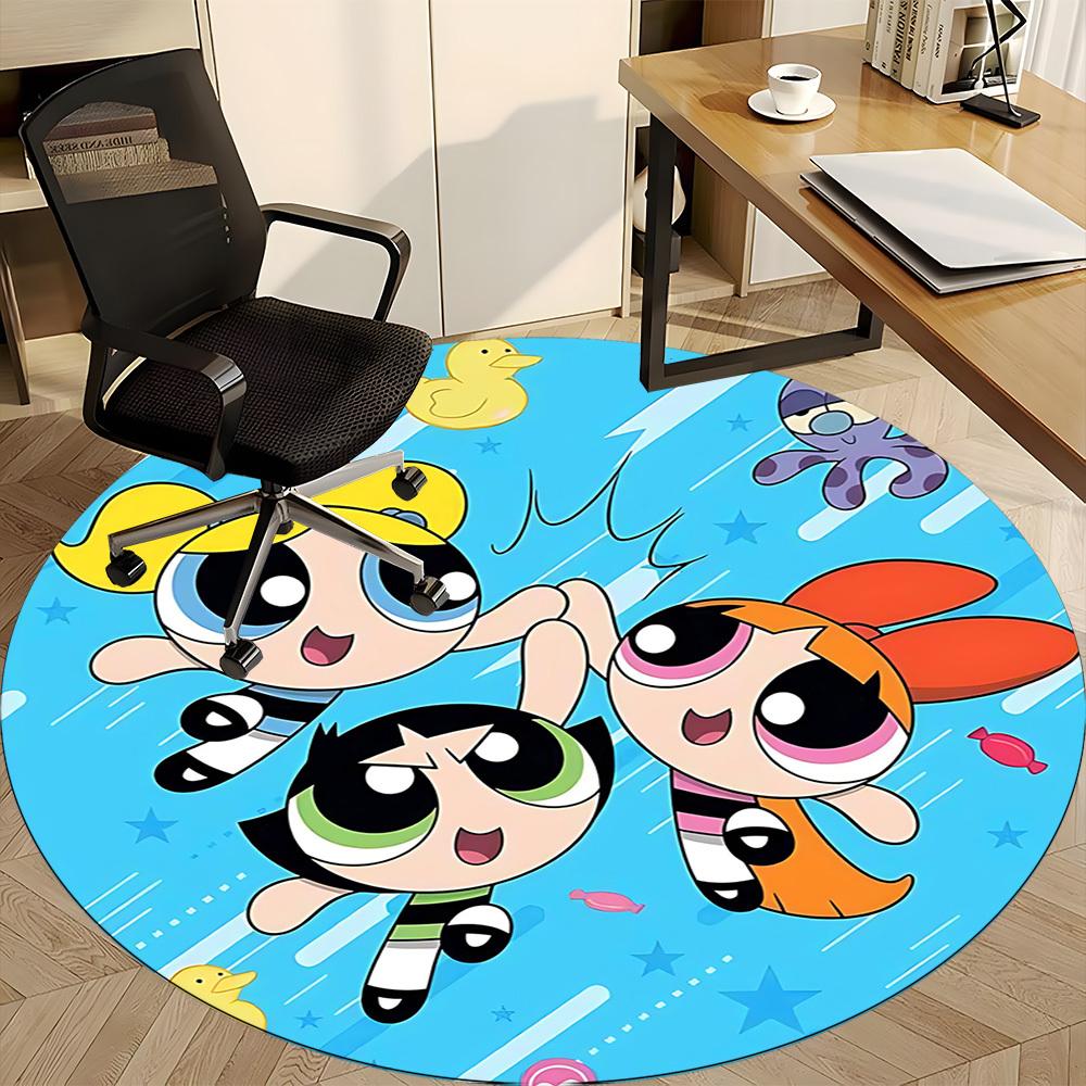 Powerpuff Girls Büro Runder Teppich, Unter Bürostühlen Schlafzimmer Wohnzimmer Heimdeko a0908164