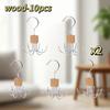 360° Rotating Storage Hanger Hook Multi-Claw Bag Metal Belts Rack Wooden Organizer for Bras Ties Scarves Household Closet