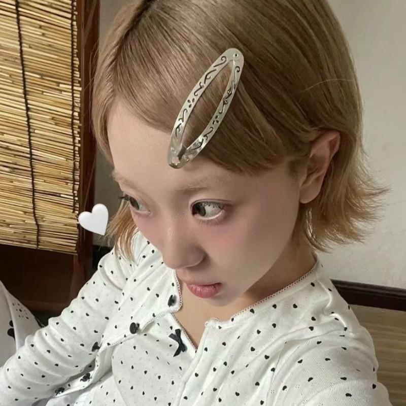 New Vintage Large Hair Claps Y2k Bohemian Silver Black Hair Barrettes Punk Korean Fashion Hair Accessories for Women Girls
