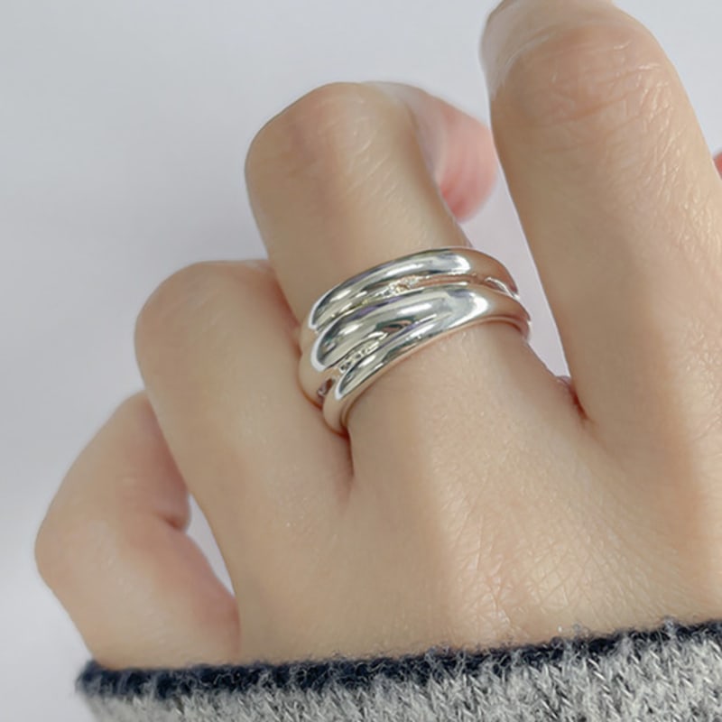 SOSOO Bold Line Shapes Ring