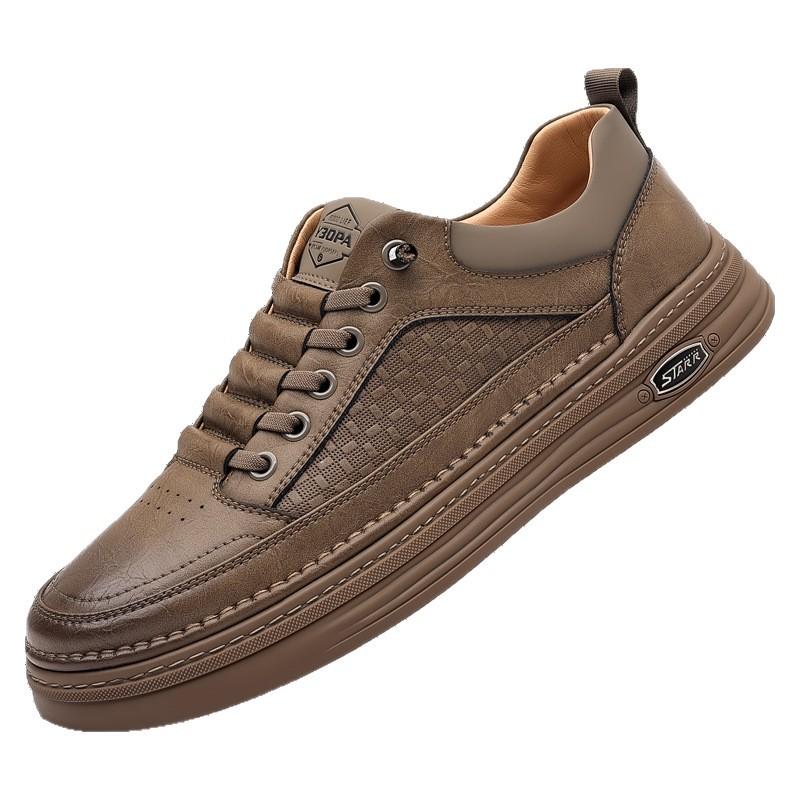 2025 summer men's shoes new breathable soft-soled versatile casual leather shoes men's comfortable board shoes