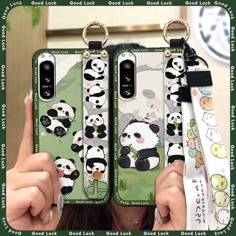 Panda Phone Holder Phone Case For Sony Xperia5 IV Durable Anti-knock Wristband Wrist Strap Waterproof Cute Soft case