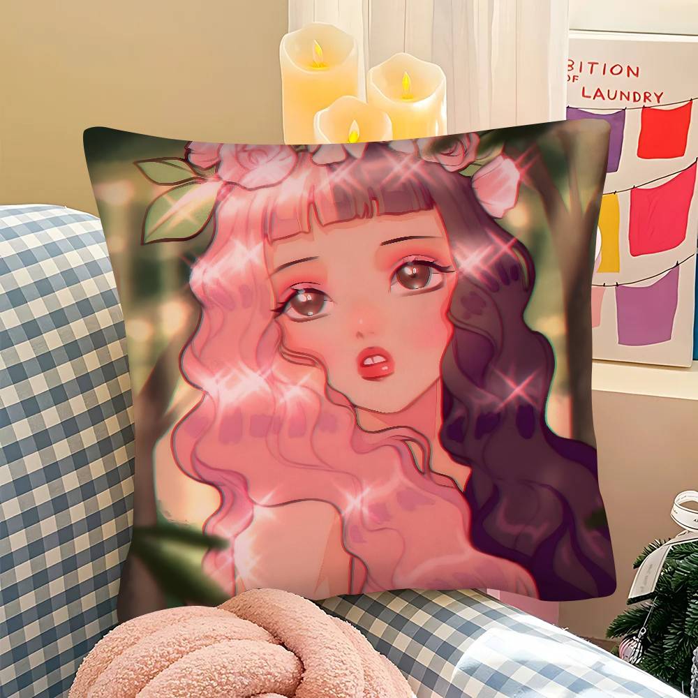 Pc MMelanie Martinez Singer Pillow Case Fashion Square Pillowcase Bedroom Sofa Room Ins Decoration Leisure