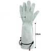 1 Pair Protective Cowhide Long Tube Gardening Gloves