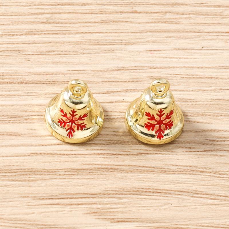 5Pcs Fashion Christmas Charms Cute Christmas Ring Bell Socking Pendant For Earring Necklace Making Accessories