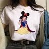 Mickey Ear Hat Ariel The Little Mermaid Print T-shirts Casual Streetwear Vintage Harajuku Princess Print T Shirt 90s Girls