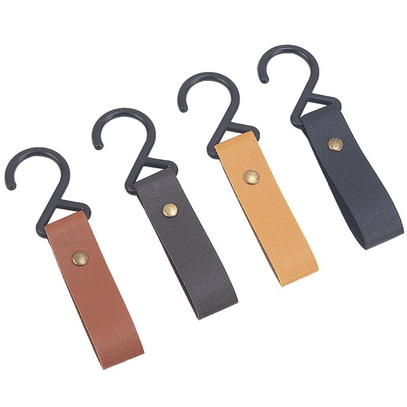 1/5Pcs Outdoor Camping Hooks Leather Hanging Hooks S-Shaped Rack Portable Camping Hangers Home Kitchen Storage Supplies