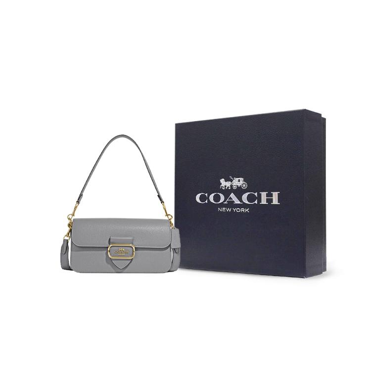 COACH Morgan Grain Leather, Suede Crossbody Bag, Shoulder Bag Women's Gray CF315-IMGRT