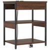 Nightstand Brown Oak Effect 41 X 31 X 51 Cm Engineered Wood