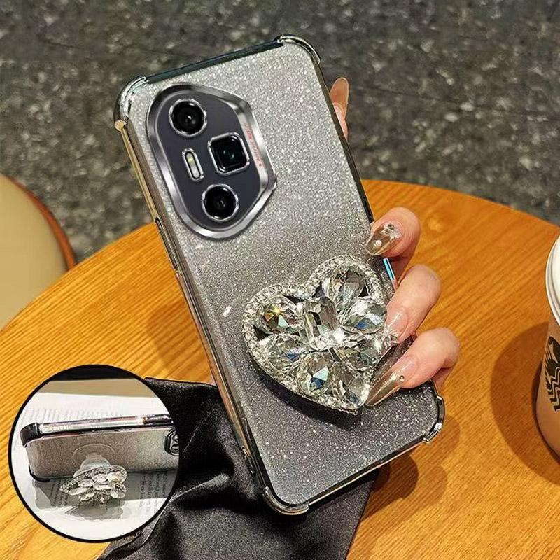For Google Pixel 9 Phone Case for Google Pixel 10 9 Pixel9 Pro 9A A 9Pro XL Glitter Diamond Heart Shockproof Bracket Case Cover