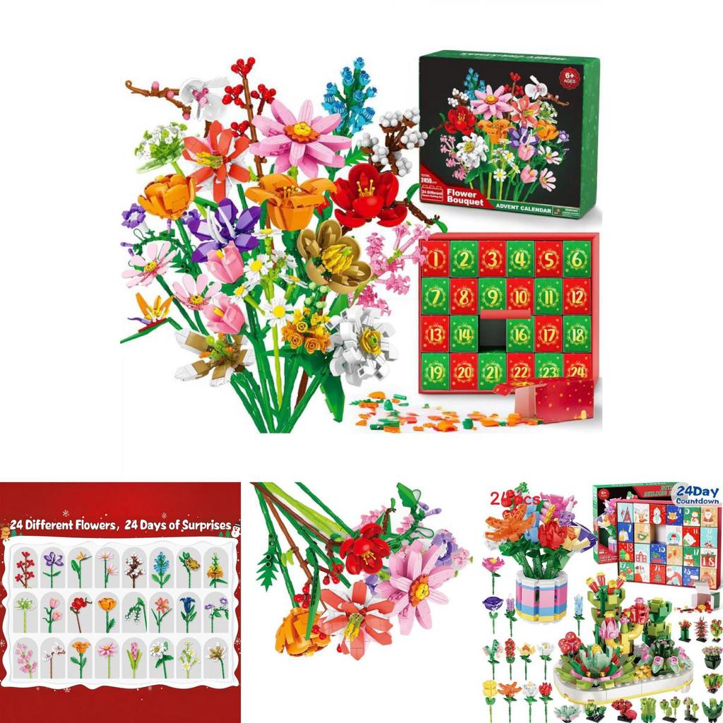 Blumenstrauß Weihnachtskalender Adventskalender Blind Box Mit DIY-Spaß für Feiertagsdekoration