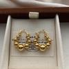Gold Round Beads, Ring Earrings, Ear Buckles, Retro Light Luxury, Geometric Sense Of Order, Exquisite Three-Dimensional Personality, Unique