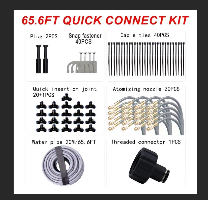 Universal Adjustable Micro-Atomizing Sprinkler Set for Irrigation, Cooling, and Humidification