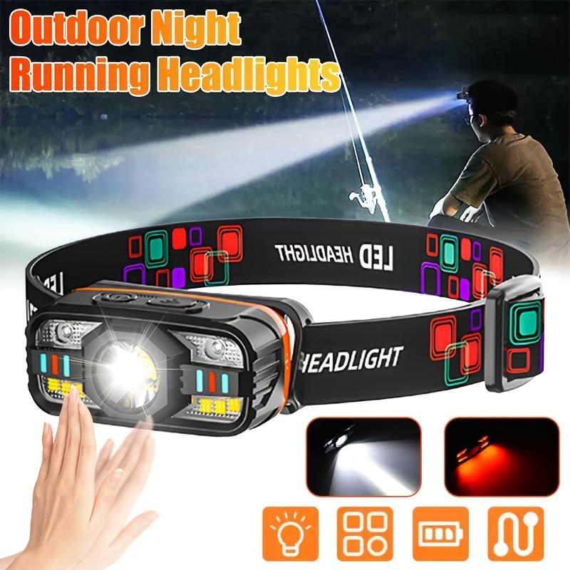Motion Sensor LED Headlight, Rechargeable,6 Modes Portable Headlight,adjustable Lamp Head,running,camping, Barbecue,fishing,emergency Lighting