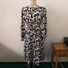 Europe, America, Autumn and Winter New Women's Clothing Leopard Print Lace-up Long-sleeved Pendulum Dress