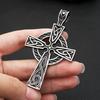 Fashion Retro Nordic Celtic Knot Pendant for Men Women Punk 316L Stainless Steel Cross Necklace Biker Amulet Jewelry