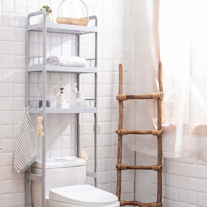 Üç seviyeli bir set depolama rafları, raflar, banyo düzenleyicileri, tuvalet üstü depolama dolabı, banyo rafları