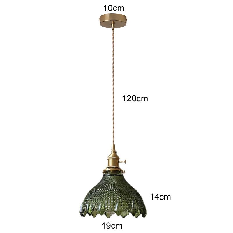 Vintage Ripples Glass Pendant Lamp Bedroom Dining Room Kitchen Retro Pendant Light Indoor Decor Hanging Light Ceiling Chandelier