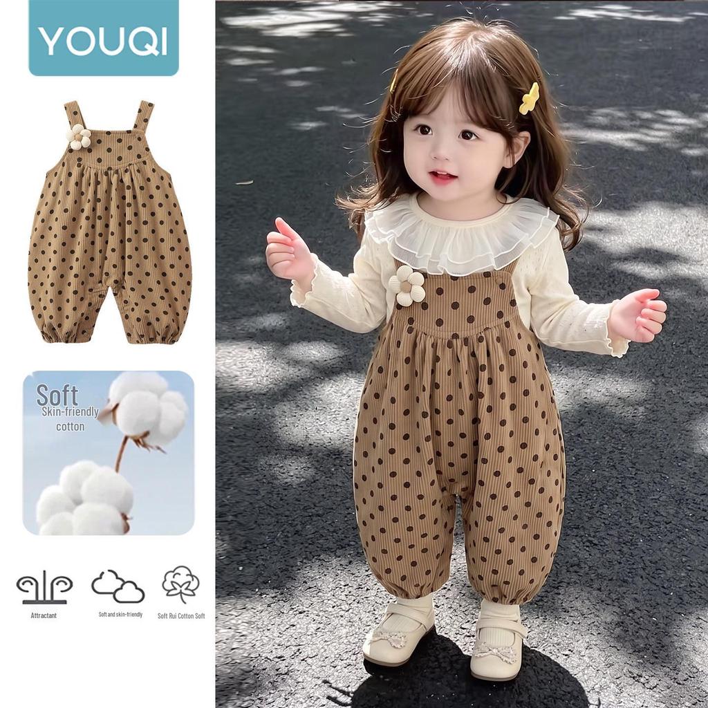 Youqi Toddler Girls' Overalls: 2026 Early Autumn Spring/Autumn Outdoor Casual Jumpsuit
