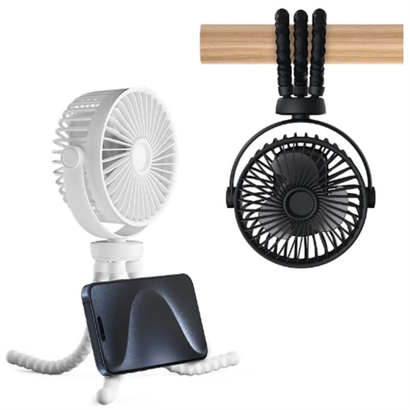 A71Z Baby Stroller Fan Mini Outdoor Fan USB Speed Flexible Octopus Fan Tripod Clip On Handheld Fan For Stroller Crib
