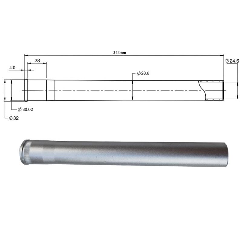 AEF5-Bicycle Front Fork Head Tube Replacement Tools Aluminum Alloy Bicycle Stright Steerer Tube Fork Tube Extension