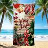 1Pc Christmas Festive Greetings Beach Towel, Quick Dry, Multi-Use for Beach Pool Gym Yoga Home Travel, Christmas, Halloween, Xmas Gift S311