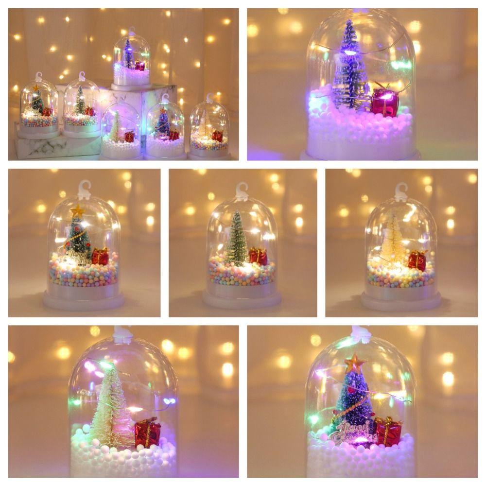 illuminated Christmas Tree Snow Lamp Crystal Ball Xmas Decoration Night Light Scene Decoration